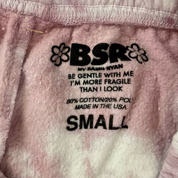 By Sami Ryan Pink & White Tie Dye Graphic Print Sensitive Sweatpants SZ S BNWOT - Picture 4 of 11